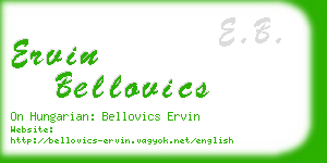 ervin bellovics business card